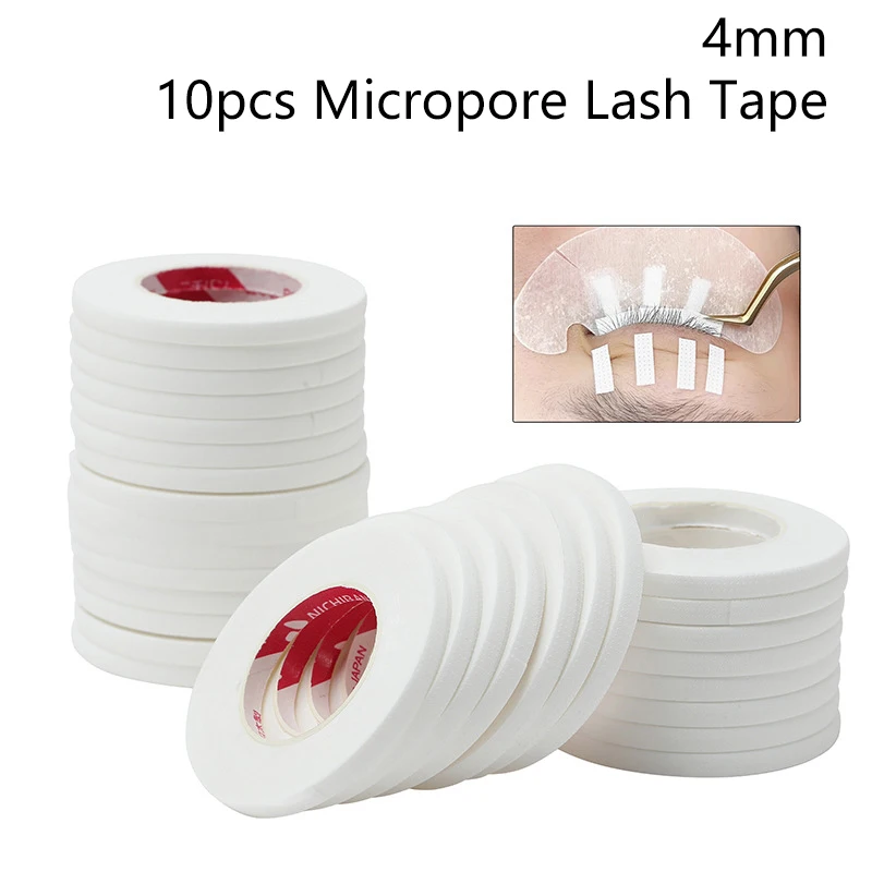 10 Rolls 4mm Micropore Lash Tape Makeup Products Eyelash Extension Supplies Lashes Accessories Micropore Tape For Eyelashes