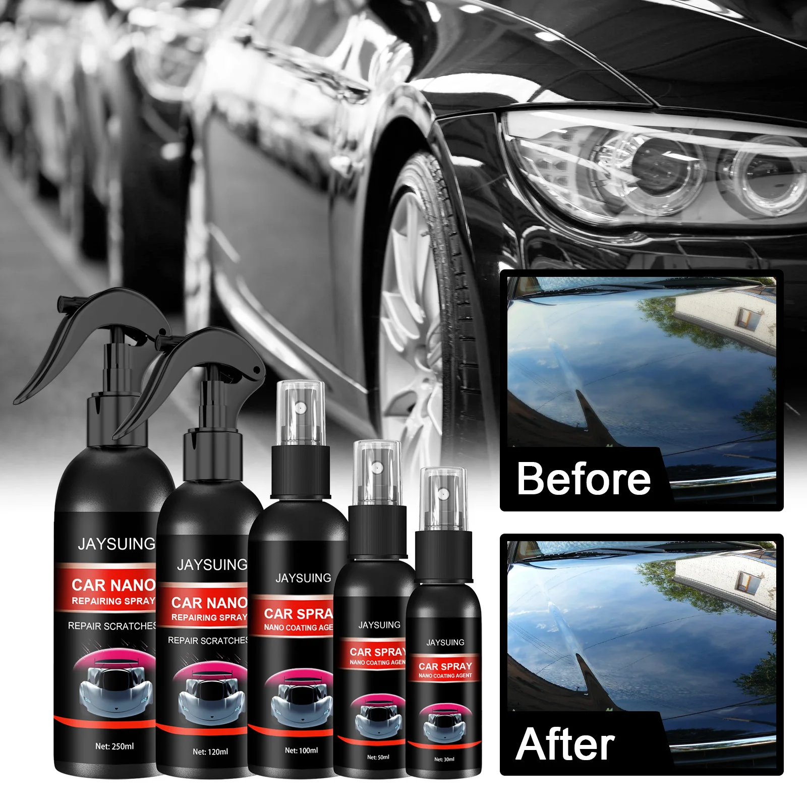 

Ceramic Coating Spray Car Top Sealant Repellent Nano Glass Polishing Plated Crystal Liquid Hydrophobic Coating Waterproof