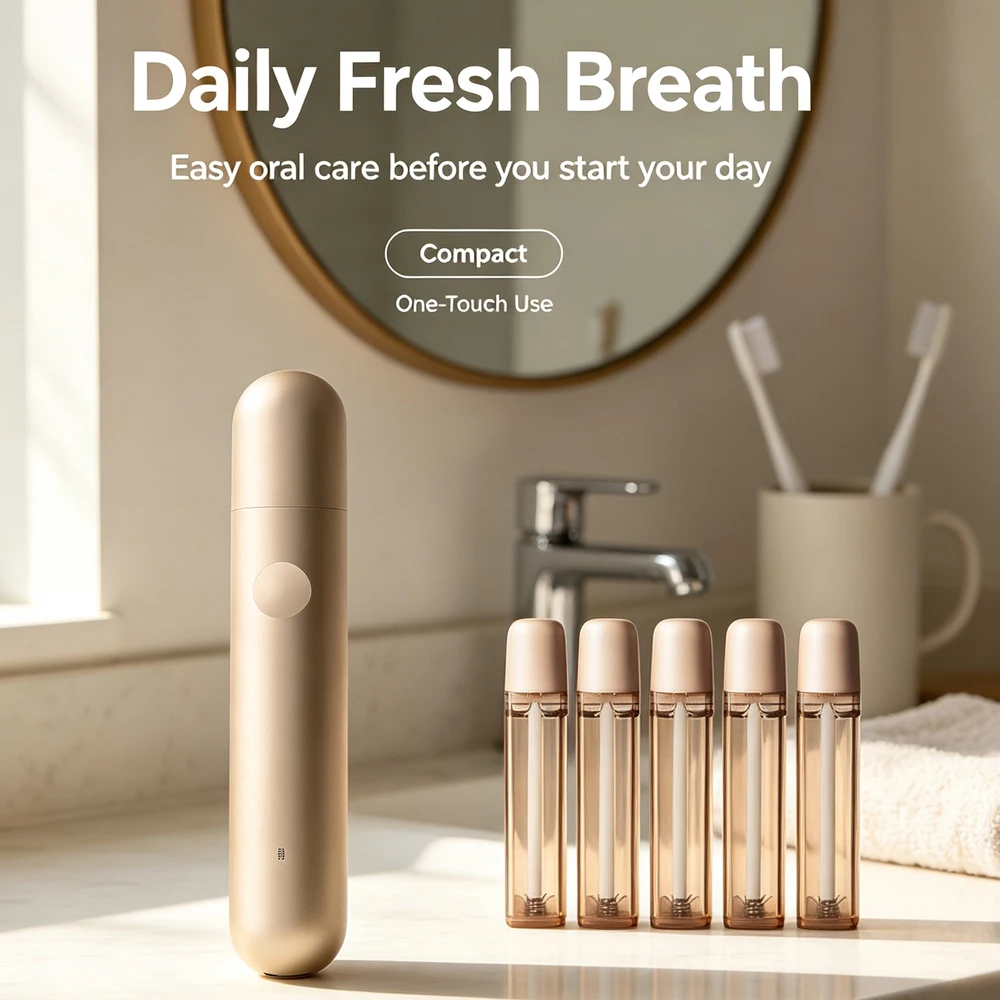 ZDEER Upgraded PW16 Electric Cool Breath Spray, Probiotic Mouth Freshener with 5 Natural Flavors,USB-C Fast Charge