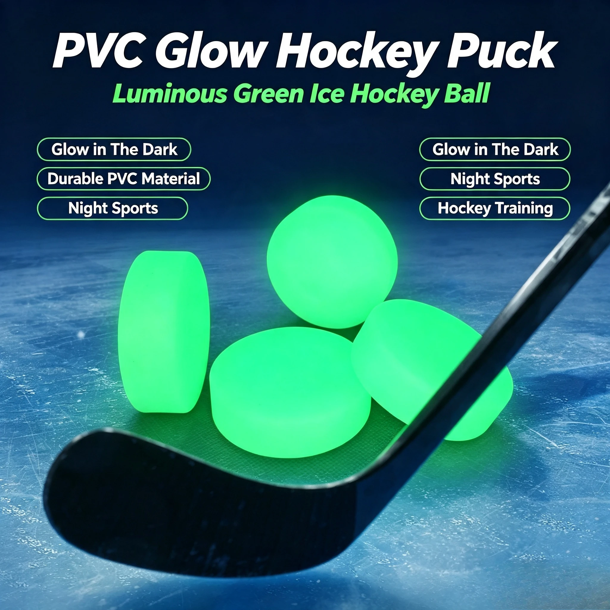Glow‑in‑the‑Dark PVC Hockey Puck Luminous Street Hockey Puck Outdoor Sports Training Equipment Light Up Hockey Game Accessory