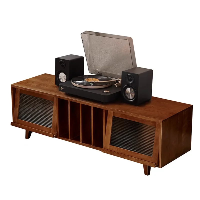 Record cabinet Solid wood household multi-functional storage table cabinet Retro storage cabinet