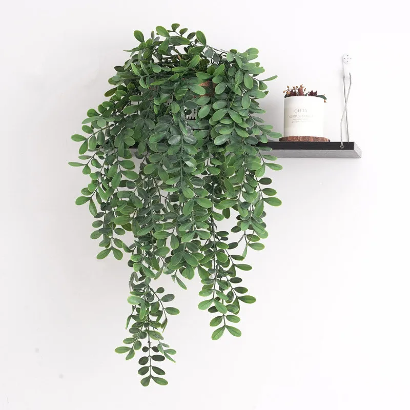 1pc Hot sales Artificial Plant Plastic Eucalyptus leaves vine Wedding outdoor Christmas Home Garden wall Festival Diy Decoration