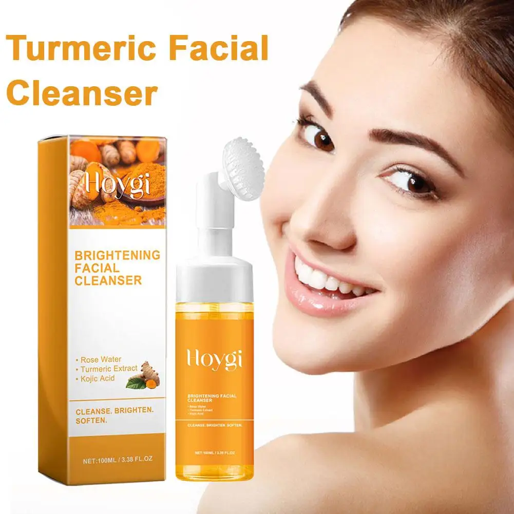 Tuemeric-limpador facial para uso diário, brilho, brilho, lavagem facial, brilho, tom de pele, 100ml, e5i4