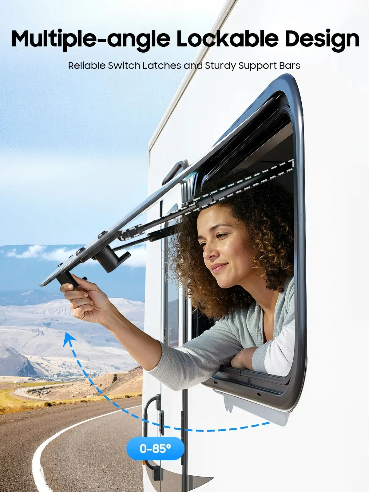 Wohnmobilfenster – Ausklappbares Design mit Sonnenschutz und Moskitonetz für Wohnwagen/Camper (500×350/700x300/700x450/800x500mm)