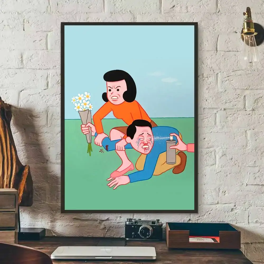 جوان كورنيلا زونزو كاريكاتير ملصق فني معرض يطبع ذاتية اللصق ديكور المنزل الديكور صور مطبوعة للحوائط ملصق غرفة المعيشة