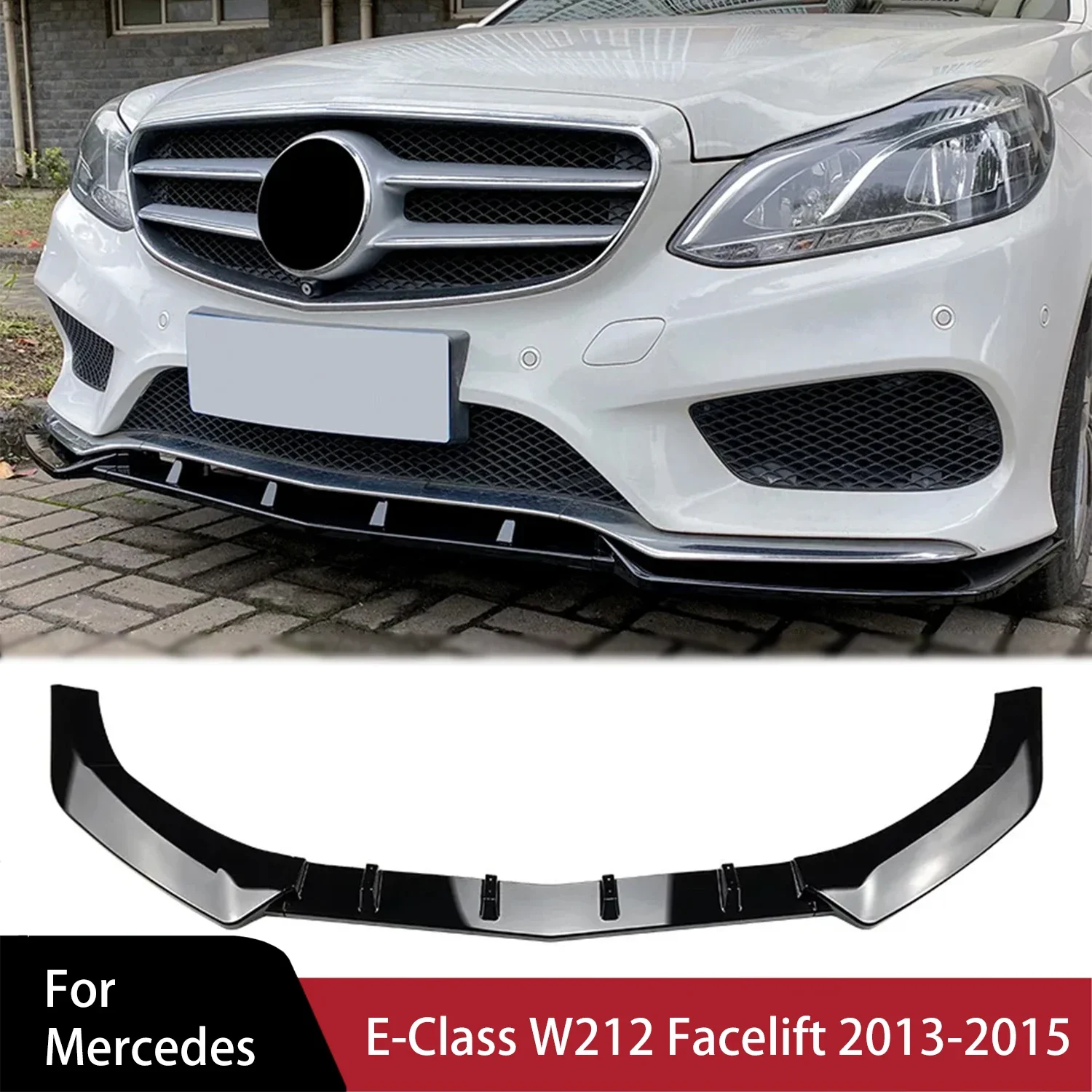 AMG Line Front Bumper Lip Splitter Diffuser For Mercedes E-Class W212 Facelift 2013-2015 Body Kit Spoiler Bumper Guard Protector