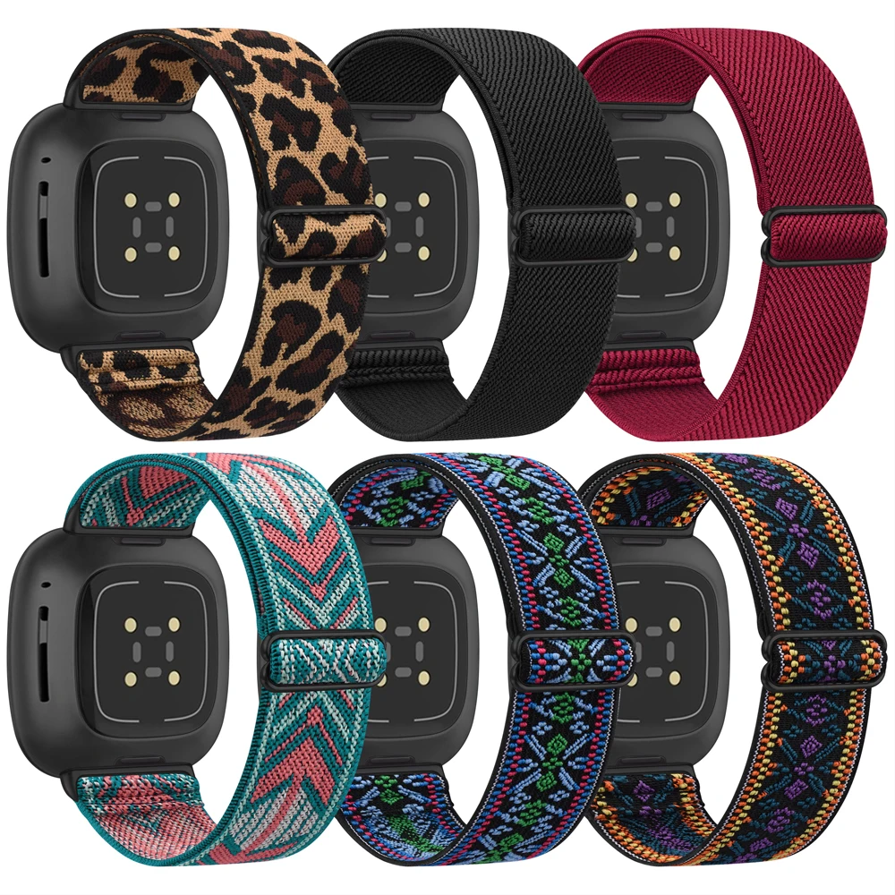 Nylon Elastic Strap For Fitbit Versa 3 2 1 Band Adjustable Breathable Watchband Sport Bracelet Band For Fitbit Versa 2 3 1 Strap