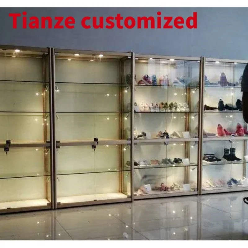 (customized)Retail Shop Shelves and Display Cabinets Cheap Display Showcases LED Light Glass Showcase