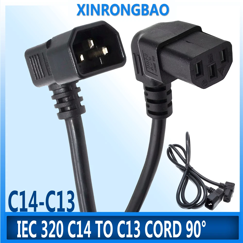 IEC 320 C14 to C13 Cord, male to female Dual Down/ Up Angle Right Angle Power Cable Household Power Cord Industrial Power Cord 1