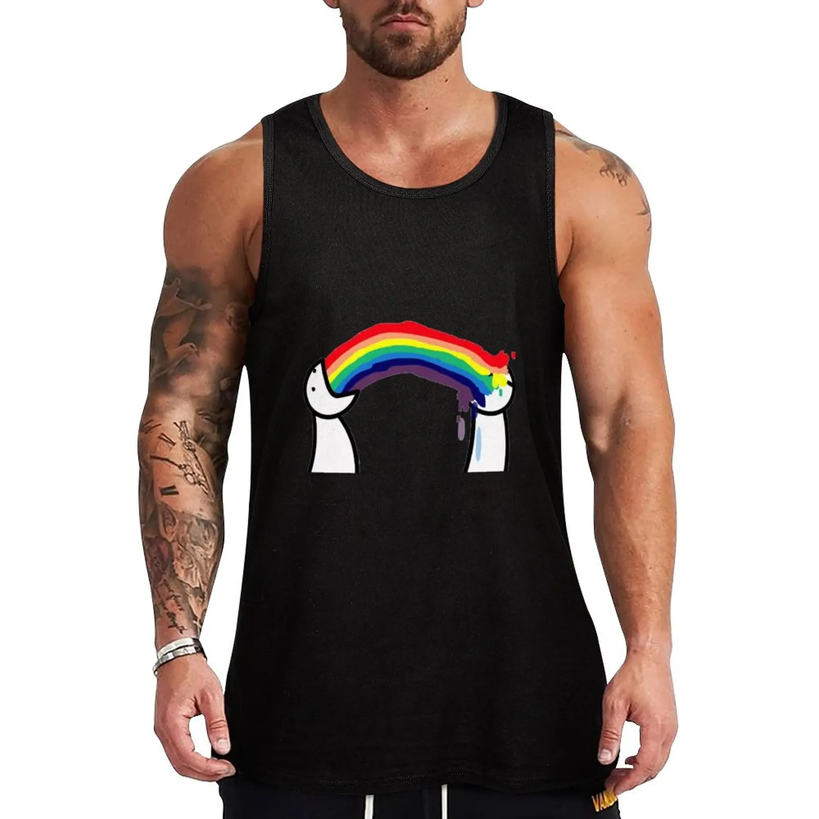 asdf movie rainbow Items! Tank Top man vest gym t-shirts Men's t-shirt Sleeveless men