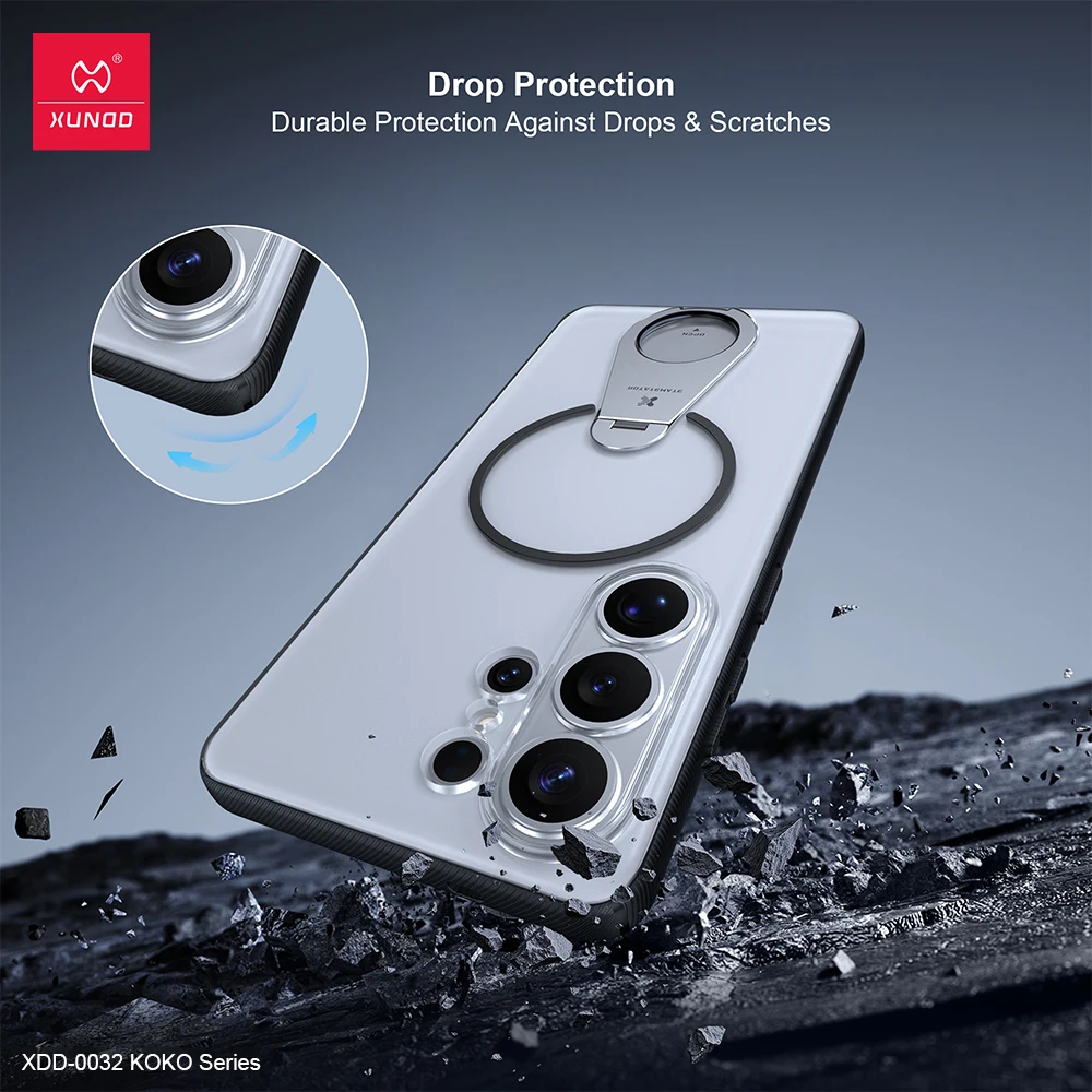 

For Samsung Galaxy S26 Ultra Magnetic Case XUNDD KOKO Translucent Matte Hard PC Rotabale Kickstand Phone Cover