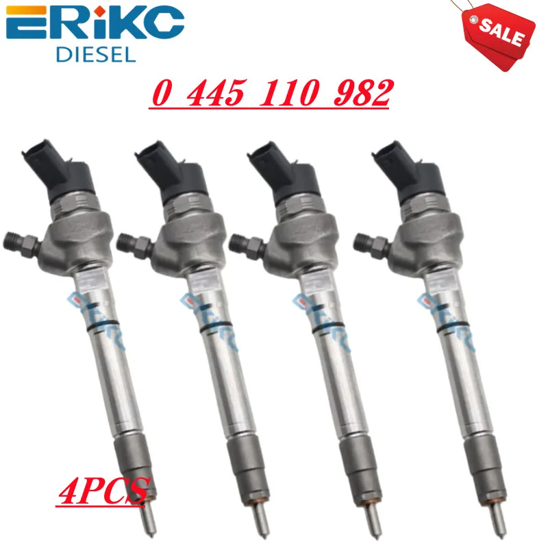 

4PCS 0445 110 982 Diesel Common Rail Injector Nozzle 0 445 110 982 For vehical car Jeep Cummins Engine 0445110982