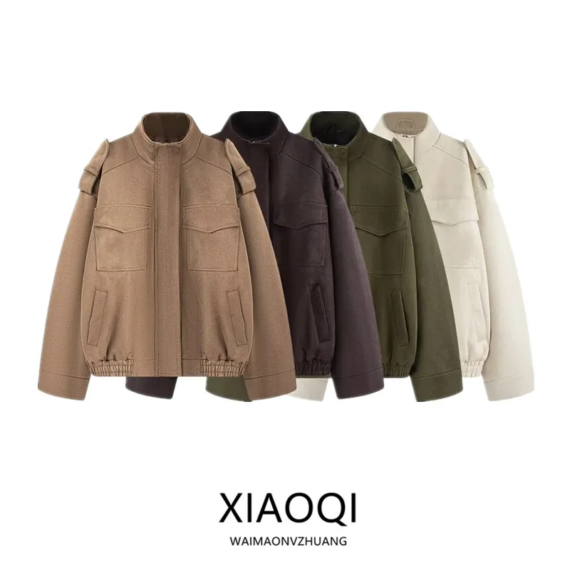 

Осень 2023, женская модная кожаная куртка с бархатной текстурой, универсальный дизайн, Новое поступление, женская верхняя одежда с застежкой-молнией