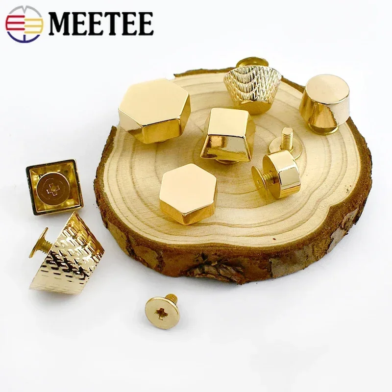 Meetee 10/20/30pcs Metal Studs Buckle For Bag Rivet Screw Handbag Bottom Decor Nails DIY Leather Craft Hardware Accessories