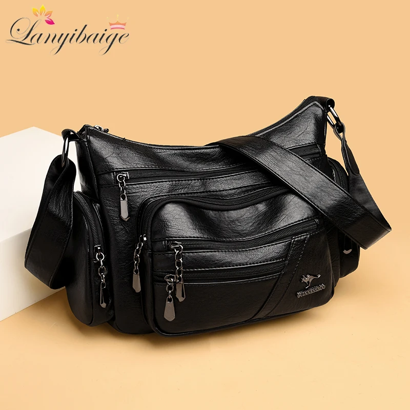 Genuine Brand Ladies Bags 2024 Genuine Leather Purses And Handbags Multiple Pockets Crossbody Shoulder Bag For Women Sac A Main