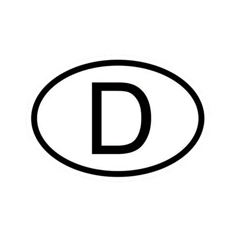 D Germany Country Code Oval Car Stickers Creative Decals Motorcycle Car Styling Black/Silver,15cm*10cm