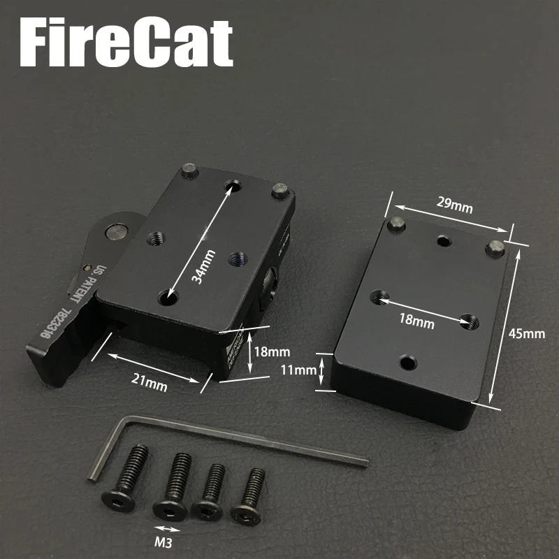 Tactical CNC RM Mini Red Dot Sight Scope Mount With QD Auto Lock Riser Plate fit 20mm Weaver Picatinny Rail Rifle for hunting