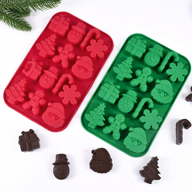 Silikon-Schokoladenform mit Weihnachtsmotiv, handgefertigte Süßigkeitenform, DIY Silikon, weiche Form, Weihnachts-Silikon-Schokoladenform, praktisch