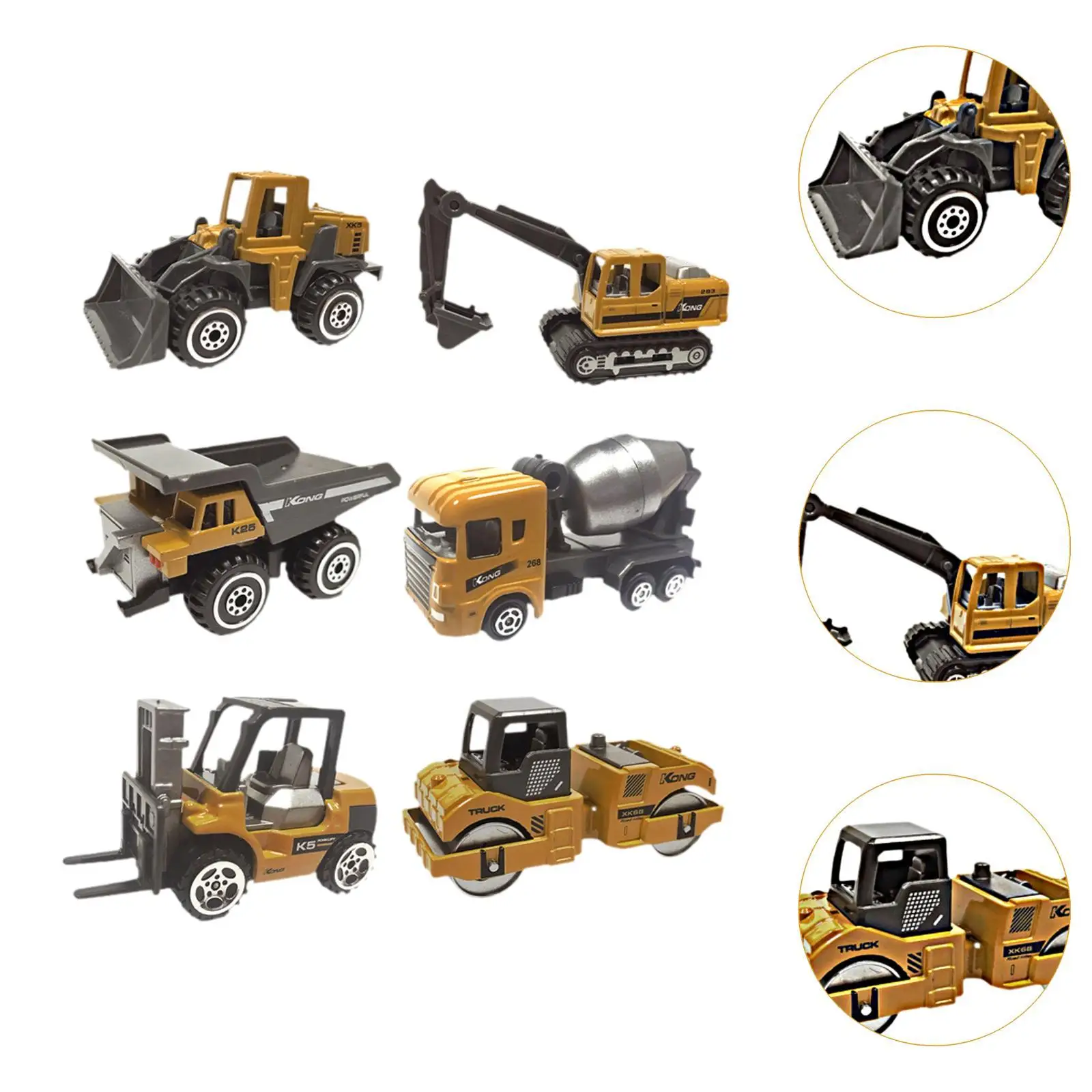 Forklift Model Vehicle Loader Tractor Excavator Toy for Games Gift Present