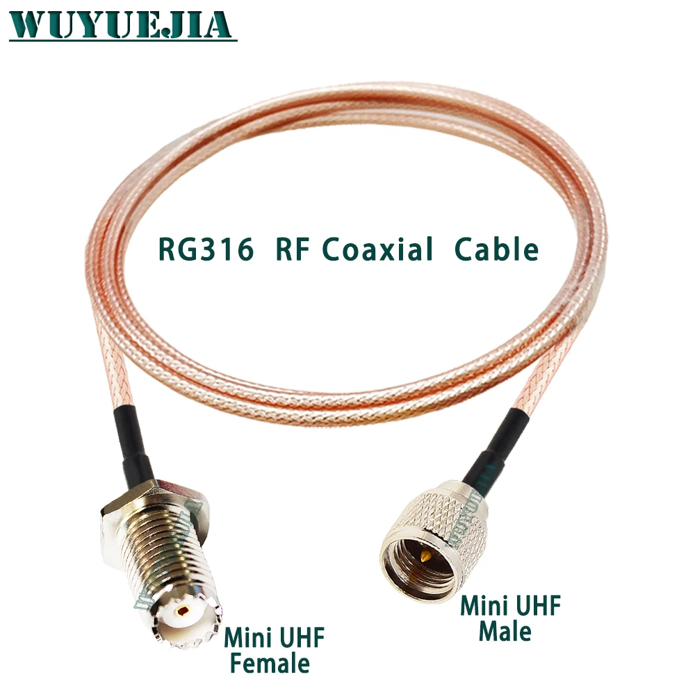 MiniUHF Type RG316 Cable Mini UHF Female Jack to Mini UHF Male Plug Connector 50 ohm RF Coaxial Extension Pigtail Cord Adapter