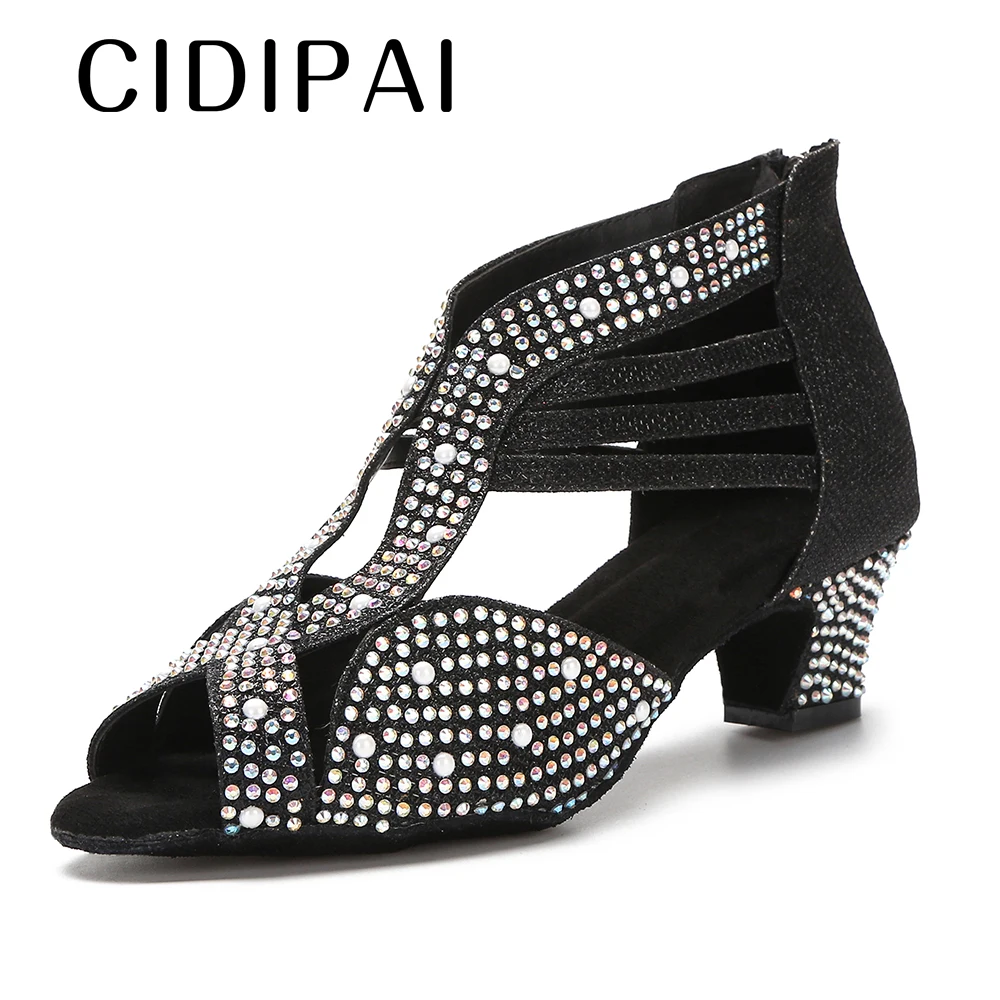 CIDIPAI Women Latin Dance Shoes For Girls Tango Salsa Rumba Samba Teaching Shoes Ballroom Dancing Shoes Ladies High Heel 5CM