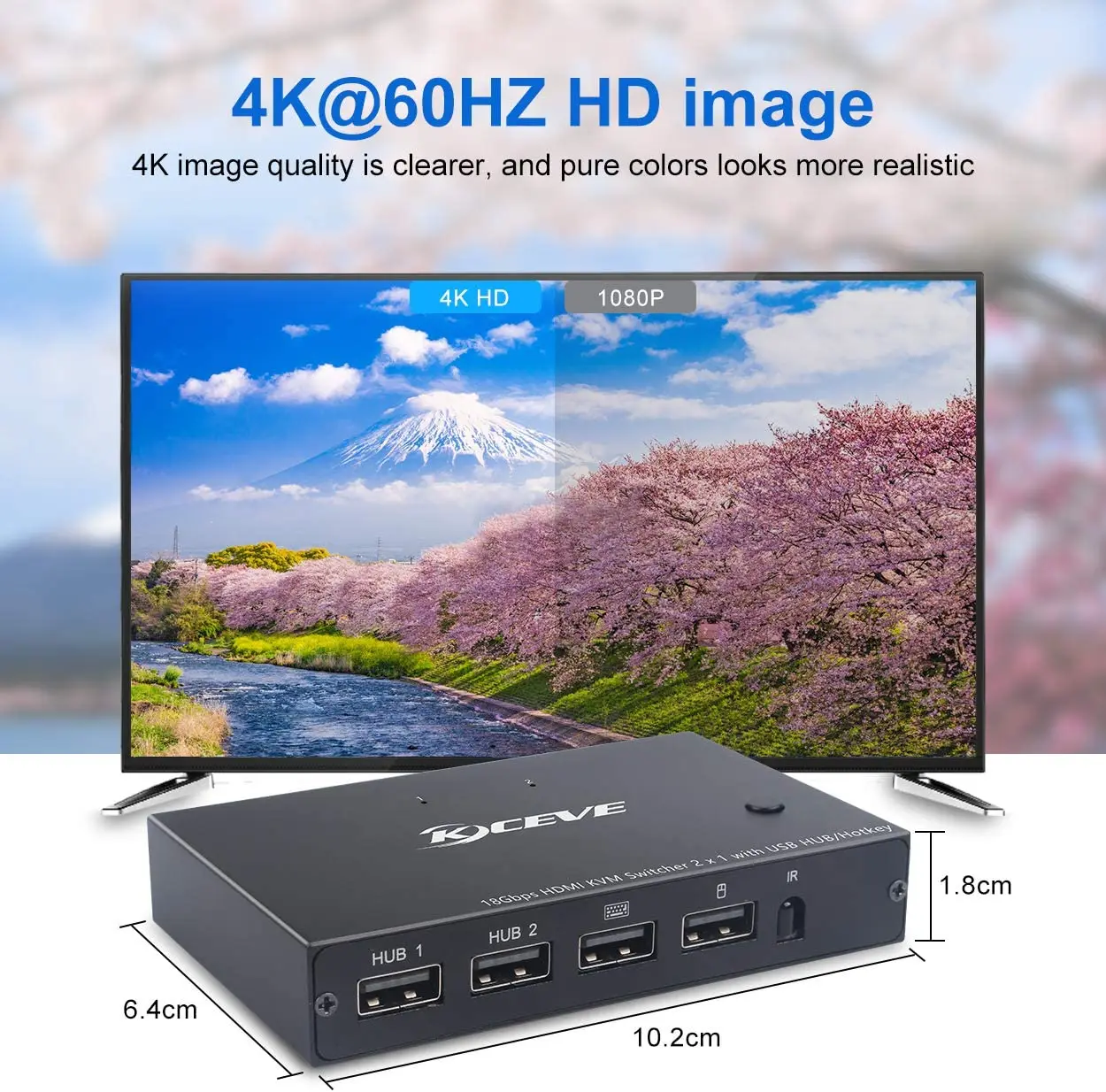 HDMI 2,0 KVM переключатель KCEVE переключатель 2 в 1 для совместного использования 2 USB-устройств 2,0 переключатель для ПК компьютерного принтера клавиатуры мыши