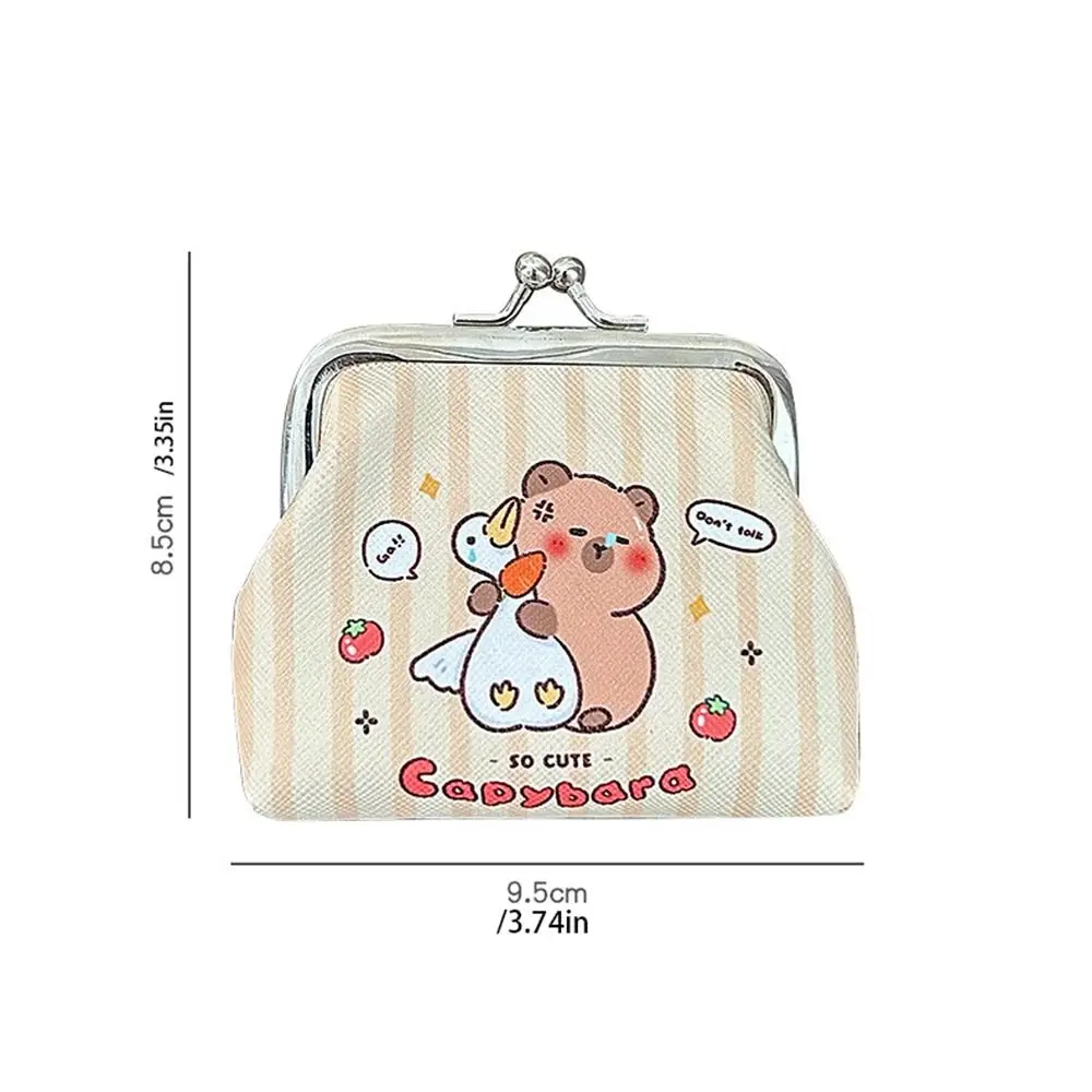 Mini PU Leather Capybara Coin Purse Card Holder Mini Storage Bag Cartoon Wallet Clutch Bag Card Bag Outdoor