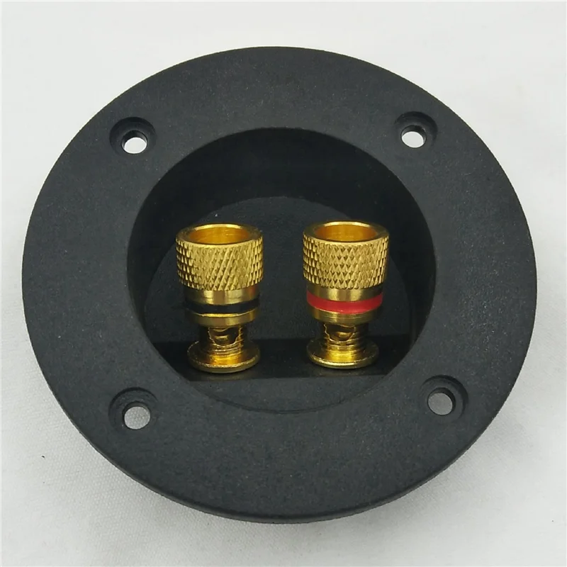 Y19A 6 Pcs DIY Home Car Stereo 2-Way Speaker Box Terminal Binding Post Round Spring Cup Connectors Subwoofer Plugs (Black)