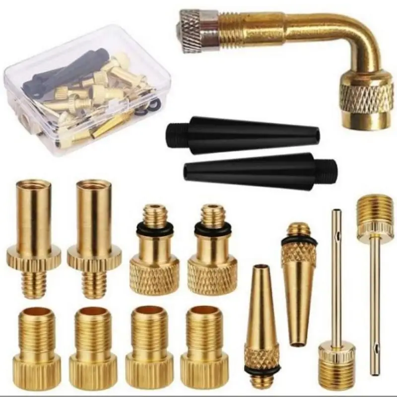 15Pcs/Set Bicycle Tire Inflatable Tube Needle Air Hose Adapter Kits Bicycle Repair Tools Connector Pump Basketball Valve