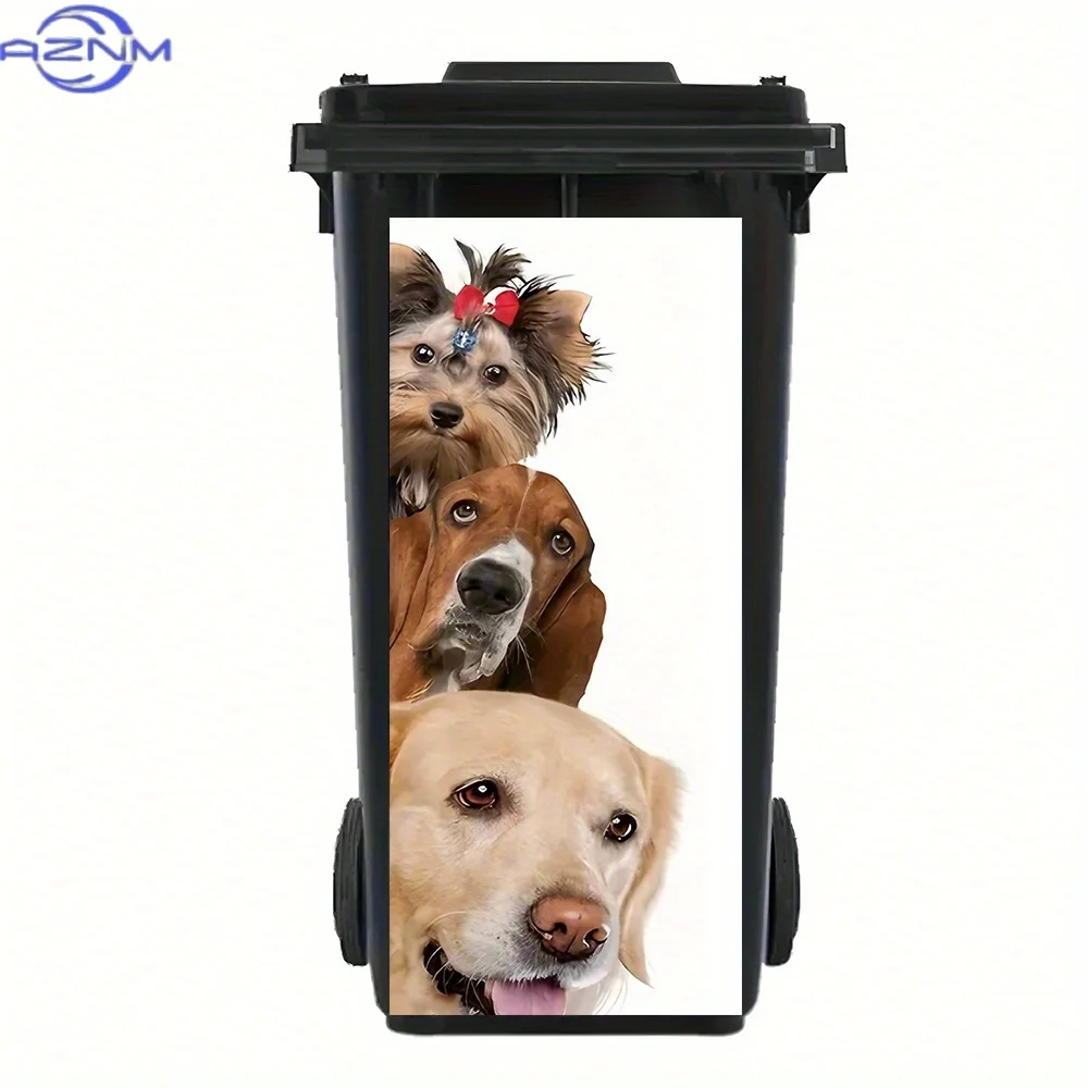 1pc Adorable Dog Breeds Wall Art - Waterproof PVC Sticker Featuring Yorkie, Basset Hound & Labrador - Perfect for Pet Lovers,