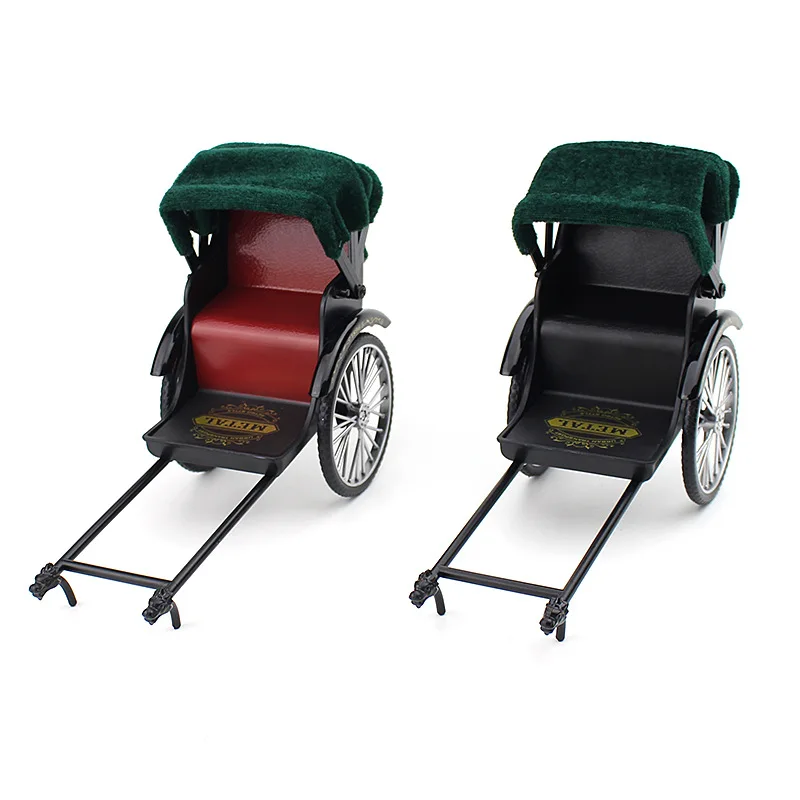 Mini Simulated Retro Rickshaw Model Metal Creative Ornament Nostalgic Old Shanghai Vintage Old Car Alloy Car Model B361