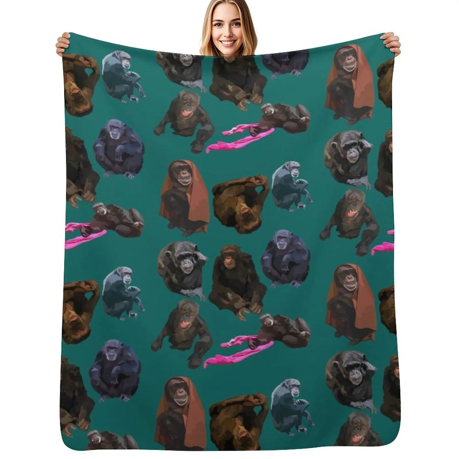Mixed chimp Throw Blanket Luxury Designer Comforter Luxury Brand Stuffeds Sleeping Bag bed plaid Blankets