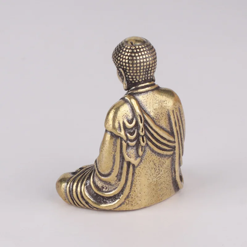 النحاس الرجعية Taolai الصغيرة برازين بوذا الديكور النحاس النقي المحمولة Sakyamuni سطح المكتب الحرف الصغيرة الزينة بالجملة #3