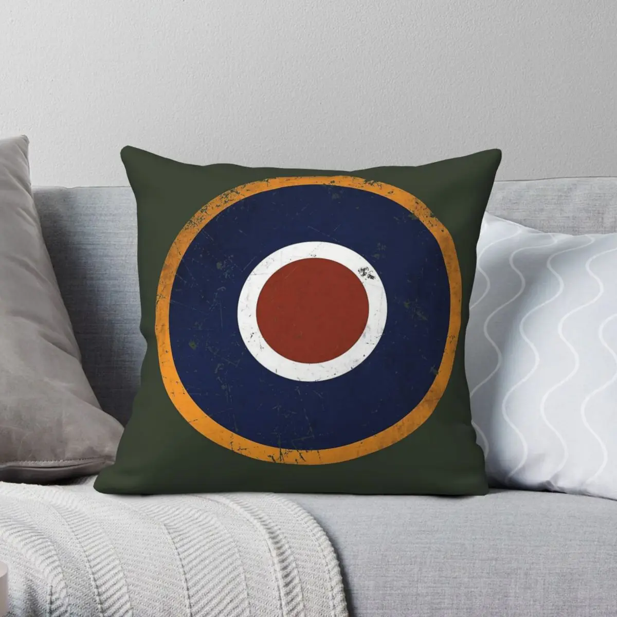 WW2 Royal Air Force Roundel Late War Pillowcase Polyester Linen Velvet Pattern Zip Decor Throw Pillow Case Room Cushion Cover