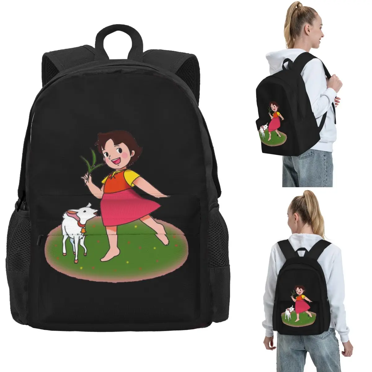 Heidi Cartoon 70s Backpack Hot Sale Daypack Large Capacity Boys Girls BookBag School Bag Shoulder Bags for Men Women
