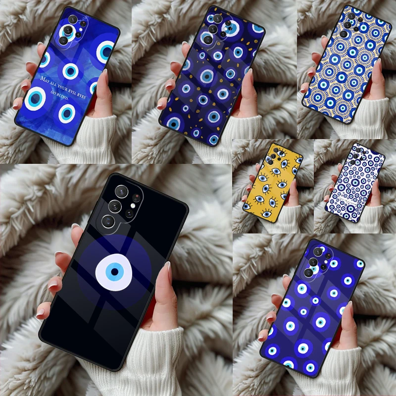 Evil eye Phone Case For Samsung Galaxy S24 S25 S26 Ultra S22 S23 Plus S21 S20 FE Note10 TPU Cover
