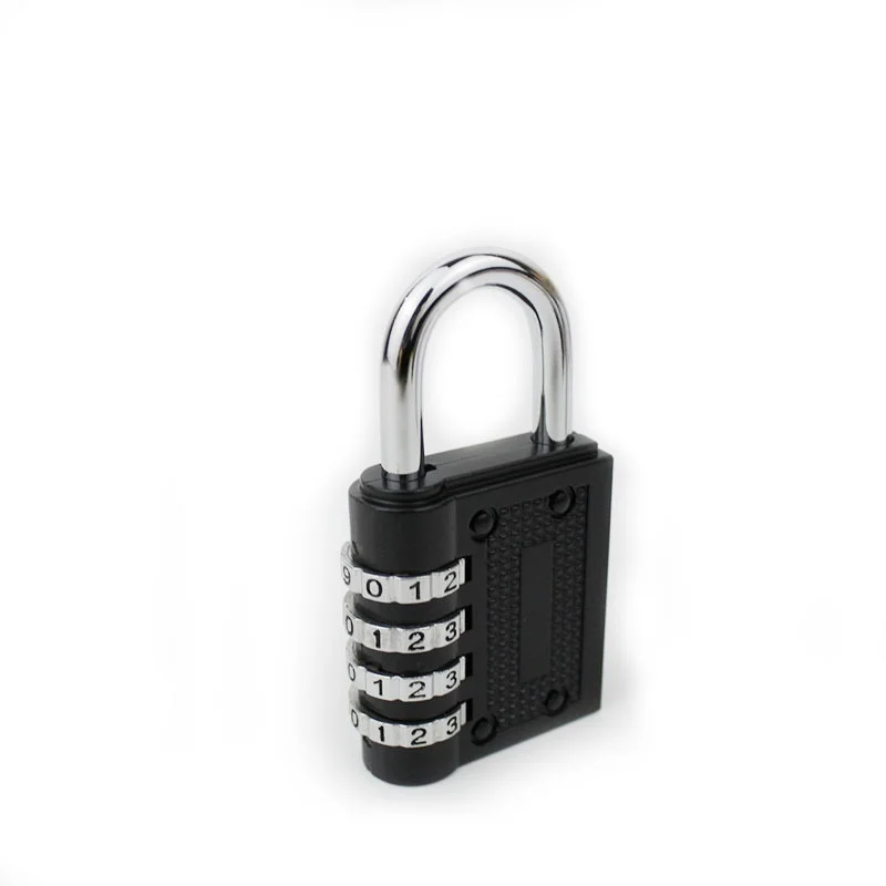 79*43*16mm Heavy Duty 4 Dial Digit Combination Lock Weatherproof Security Padlock Outdoor Gym Safely Code Lock Black