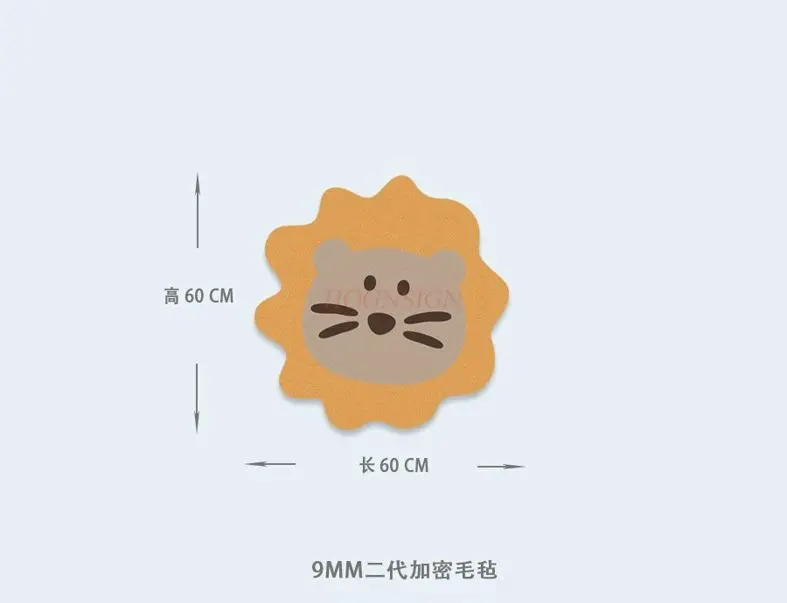 1pcs Fun Lion Felt Board Photo Wall Classroom Cultural Wall Renovation Decoration Soft Wooden Board Message Board