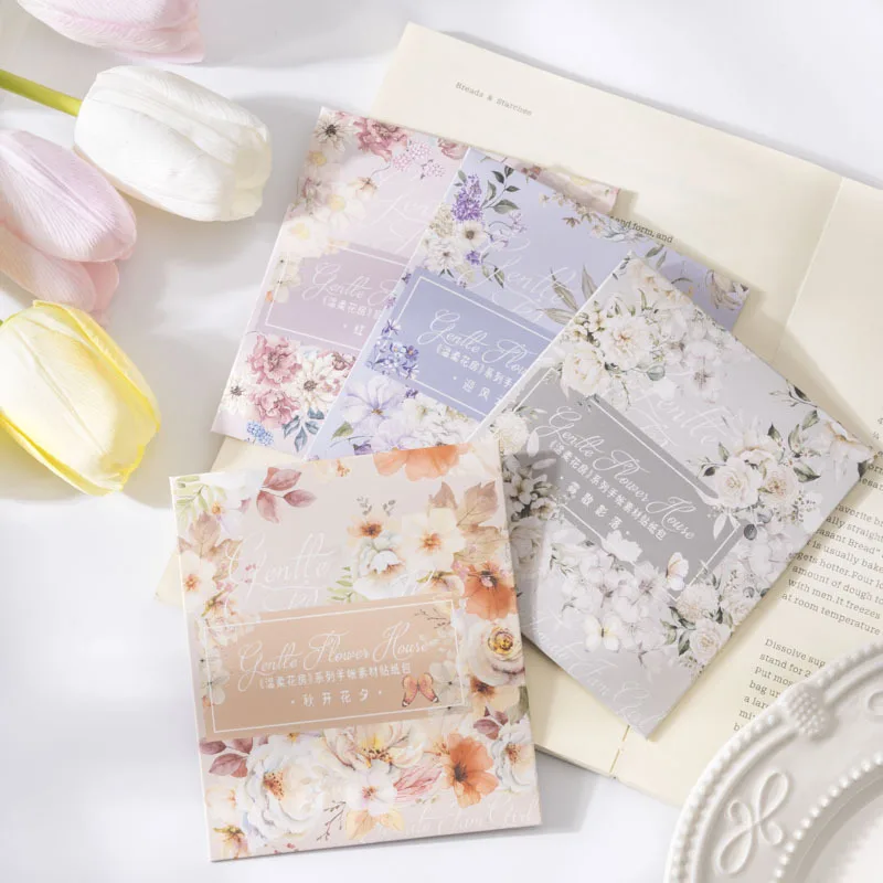 50pcs/1lot Kawaii Stationery Stickers Gentle Flower Room Junk Journaling Decorative Scrapbooking for stickers Scrapbook
