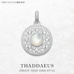 White Stone Ornament Pendant Brand New Real 925 Sterling Silver Jewelry Europe Style Fine Accessorie Romantic Gift For Woman
