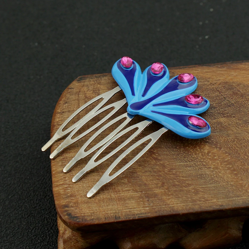 2 قطعة/المجموعة رائعة الأزرق الطاووس Ail دبابيس الكرتون شارة معدنية للنساء الرجال التلبيب بروش تأثيري اكسسوارات #6