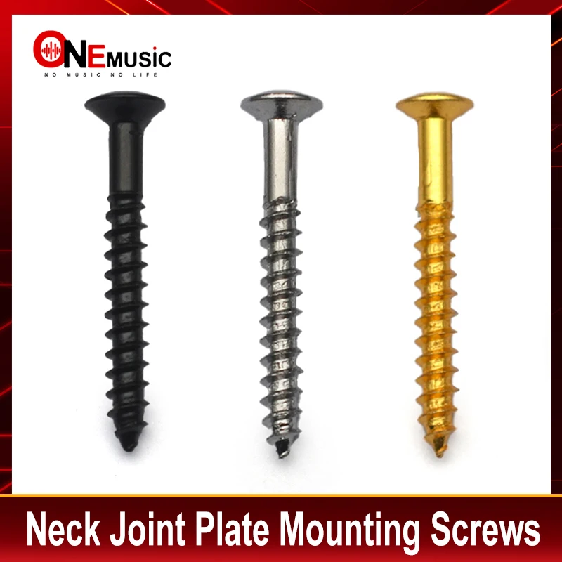 4Pcs 5*40mm Electric Bass Guitar Neck Joint Plate Mounting Screws Fixing Bolt Guitar Parts Black /Gold/Chrome