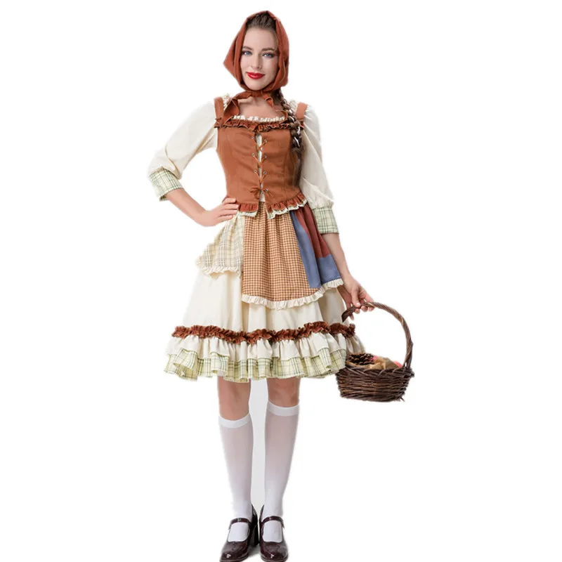 Cottagecore Vintage Shepherdess Dress Vest Set Shepherdess Lolita Style Dress Women Halloween Costume