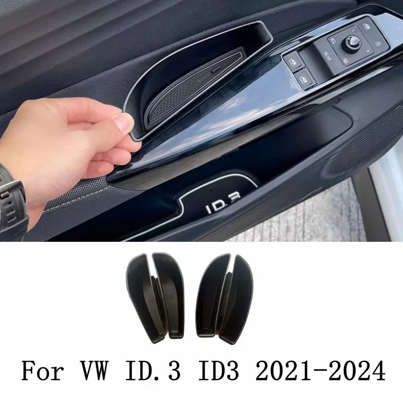 4PCS for Volkswagen VW ID.3 id3 Front Rear Door Handle Storage Box Holder Side Armrest Organizer Container Tray Car Accessories