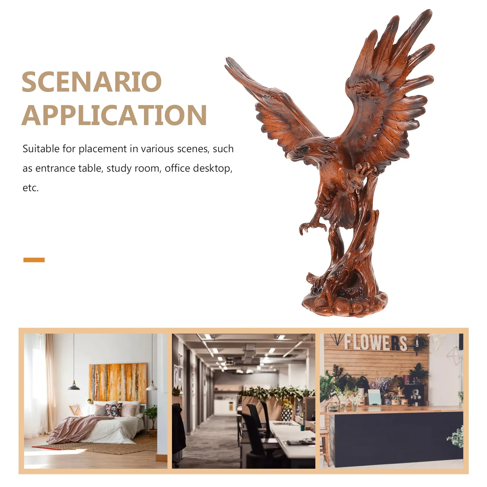 

Resin Eagle Medium Size Spread Wings Animal Statue For Home Office Desktop Decor Lawn Ornament Symbol Of Power