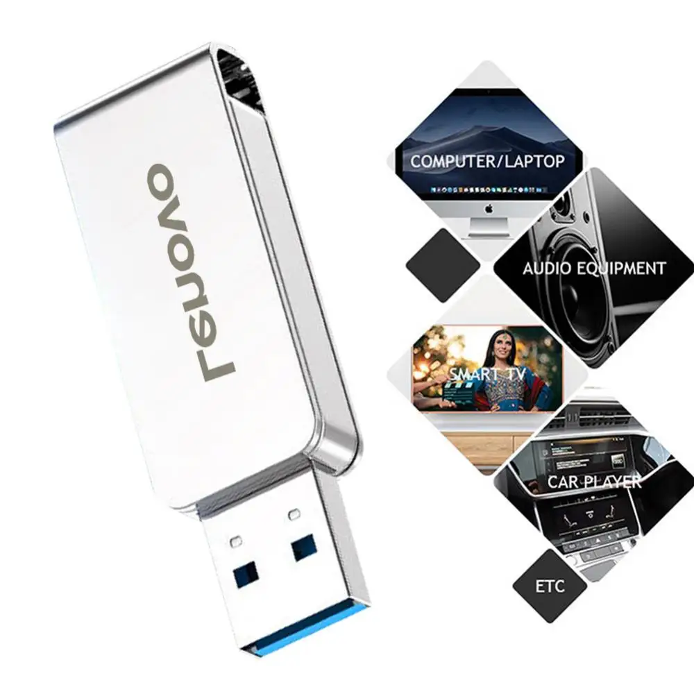 Lenovo-Mini Flash Drives USB de metal, Memory Stick de capacidade ultra grande, Disco U, 8TB, 16TB, 32TB 64TB