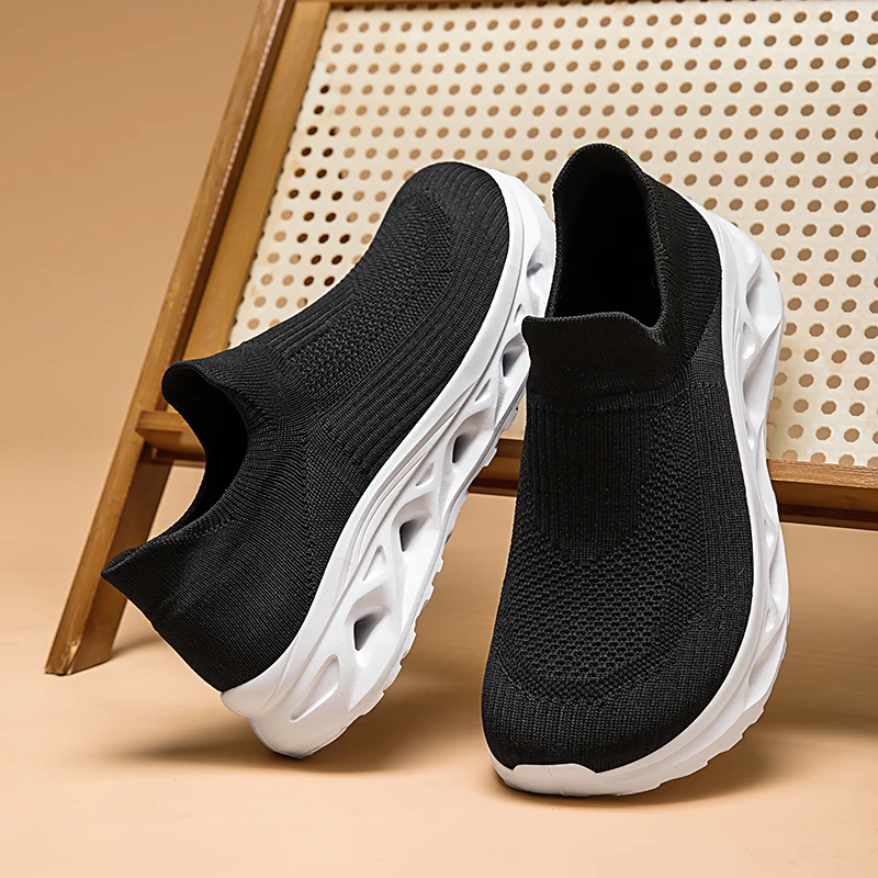 

Slip-on Unisex Stable Wide Fit Comfortable Lightweight Jogging Shoes Men Fitness Sneakers Loafers Sock Shoes Mesh Walking Shoe