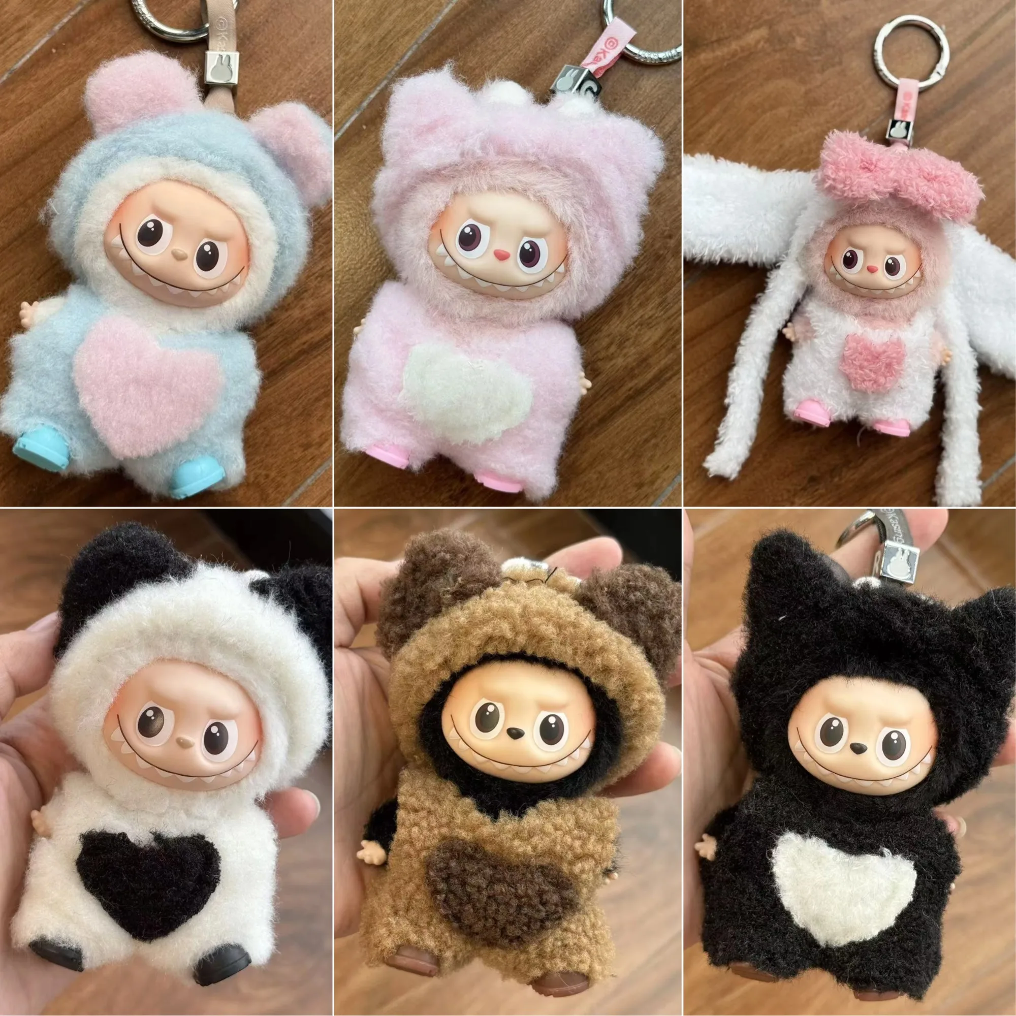 

New Plush Cute Animal Onesie Set For Mini Version 10cm Labubu 4.0 4th Generation Dolls