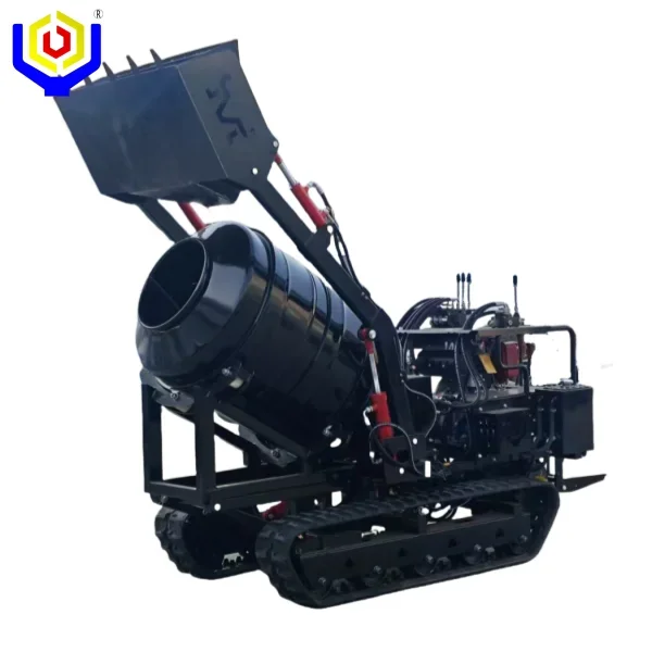 Best Selling Mini Concrete Mixer 800L Self-loadng Mini Dumper Portable Automatic Track Mobile Cement Mixer