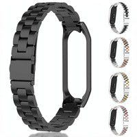 Stainless Steel Strap for Xiaomi Mi Band 10 9 8 7 6 5 4 Metal Wristband for Mi Band 8 Bracelet Mi Band 9 8 Mi 7 6 5 Accessories